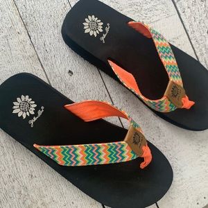 Yellow Box girls flip-flops